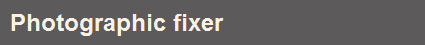 Photographic fixer